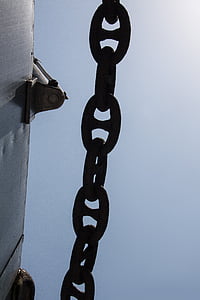 catena in acciaio, in acciaio, catena d'ancoraggio, piattaforma della nave, Puglia, Incrociatore, Marina militare italiana