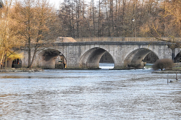Bridge, tidligere, Moret-sur-loing, middelalderlige, Pierre, floden, sten arch