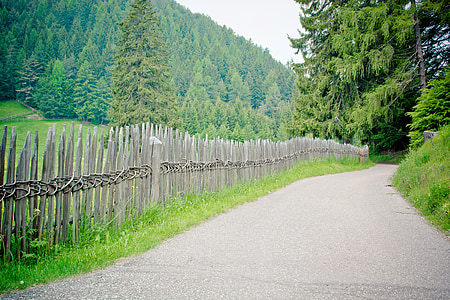 away, fence, wood fence, paling, limit, alpine, landscape