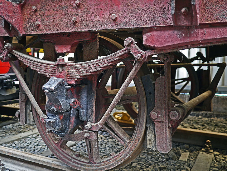 jernbanevogne, Museum, akse, talte hjul, land spor, patina, jernbane