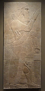Assyriska, lättnad, Ashurnasirpal, Palace, museet, antika, gamla