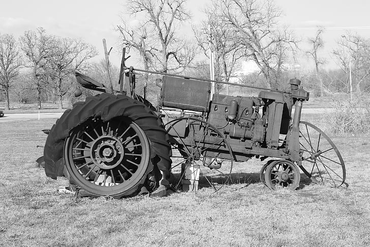 tractor, antique, vintage, farm, agriculture, equipment, countryside