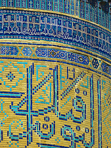 Uzbekistán, mozaika, vzor, rafinovaně, tyrkysová, majolika, keramika