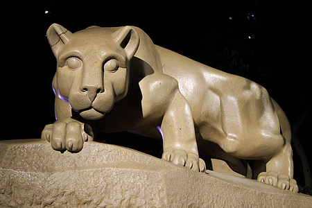 PSU, sư tử, sư tử núi, State college, Penn state, Miếu thờ, đêm