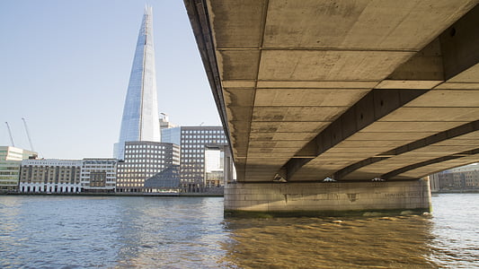 Bridge, London bridge, shard, floden, landmärke, Thames, arkitektur
