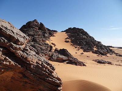 Libia, piasek, Pustynia, Ekspedycja, wydmy, sucha, Słońce