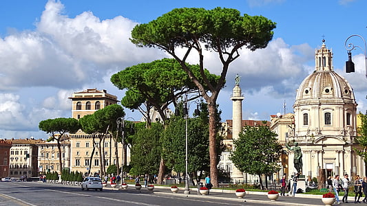 イタリア, ローマ, 建物, アンティーク, 円柱状, ローマ, 記念碑
