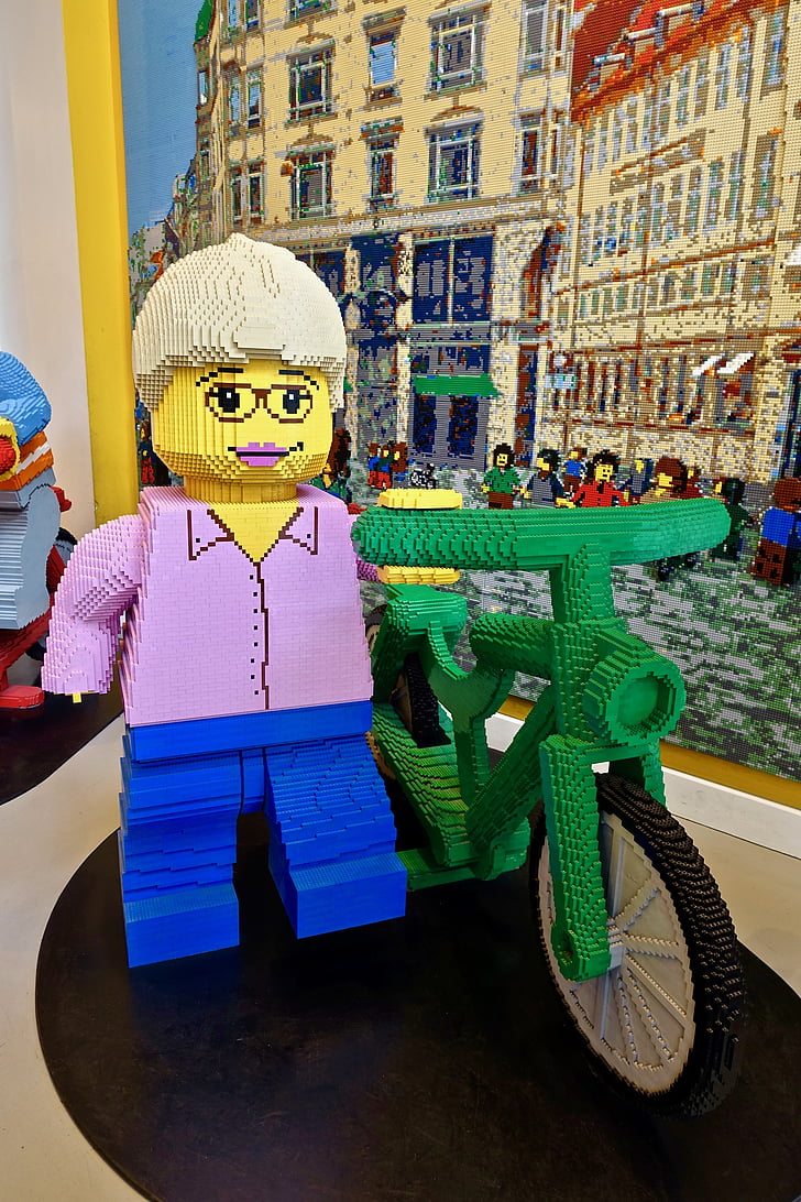 LEGO, Figur, cykel, kul, block, plast, leksak