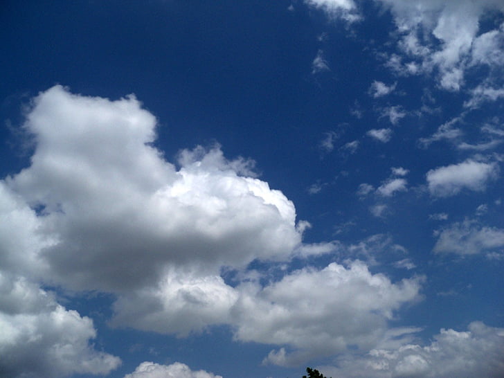 pilved, valge, taevas, sinine, hägune, cloudscape, mustrid