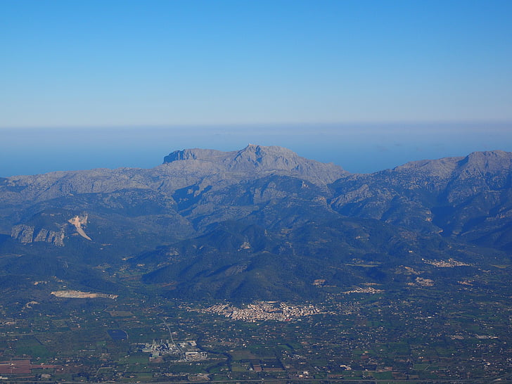 Mallorca, Havadan görünümü, Hava fotoğrafları, manzara, dağlar, Serra de tramuntana, dağ