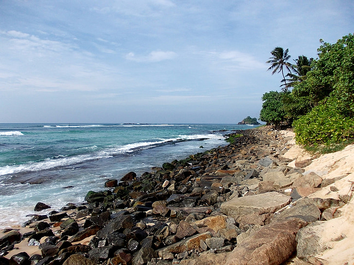 Sri lanka, Ocean, morze, Plaża, Seascape, niebo, wody