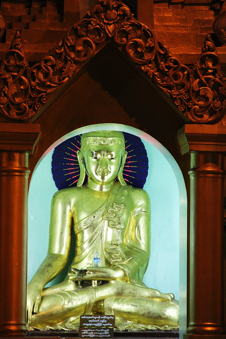 Buddha, Golden, statue, skulptur