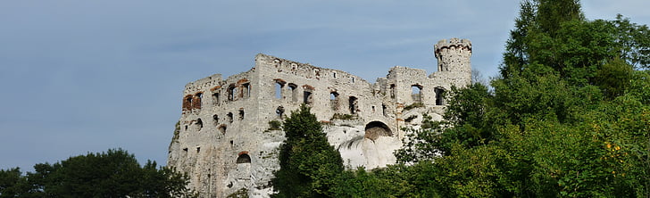 Ogrodzieniec, Panorama, slott, Towers, Polen, sevärdheter