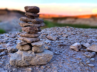 stones, stacked, balance, sandstone