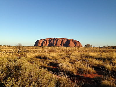 Australië, Rock, landschap, natuur, woestijn, zonsondergang, Uluṟu of ayers rock