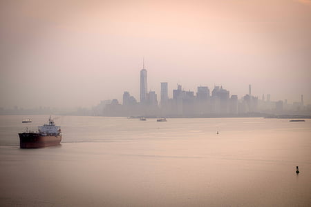 New york, havn, NYC, Manhattan, sjøen, bybildet