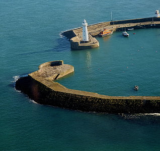 Lighthouse, Harbour, havet, sikkerhed, vand, Shore, båd