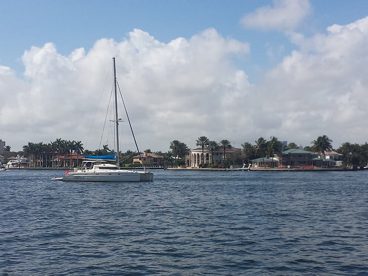 miami, usa, beach, boat