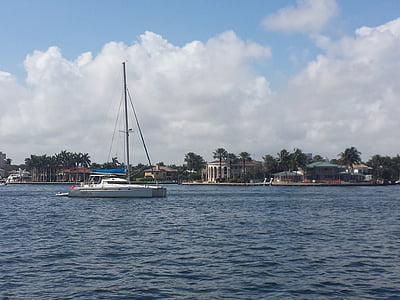 Miami, USA, stranden, båt