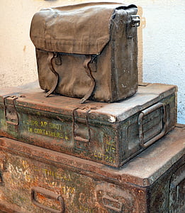 Tasche, Gepäck, Box, alt, Antik, Nostalgie, verwittert