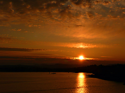 coucher de soleil, du Pacifique, l’île de Vancouver, Colombie-Britannique, Victoria, ville
