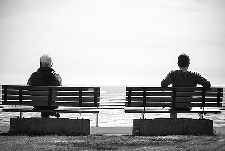 bench, black-and-white, resting, sitting, wait, waiting, public domain images