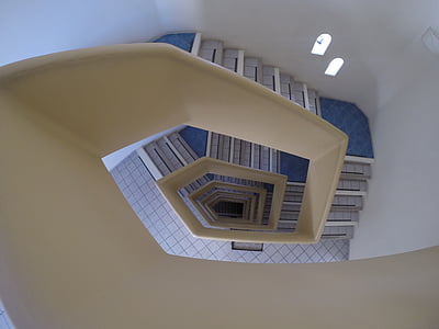 schody, sztuka, Architektura, Geometria, spirala, Zdjęcie, budynek