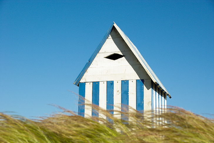 малка къща, кабина, дървен материал, плаж