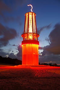 Moers, Niederrhein, промишленост, индустриалното наследство, червен, светлина, лампа