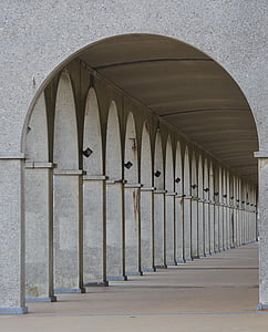 port, opening, tunnel, gallery, architecture, arc, columns