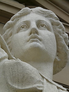 Frau, Statue, Abbildung, Gips, weiß, Tier, Gesicht