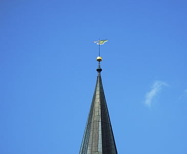 crkveni toranj, veliki, kršćanstvo, vjera, Horizont, plava