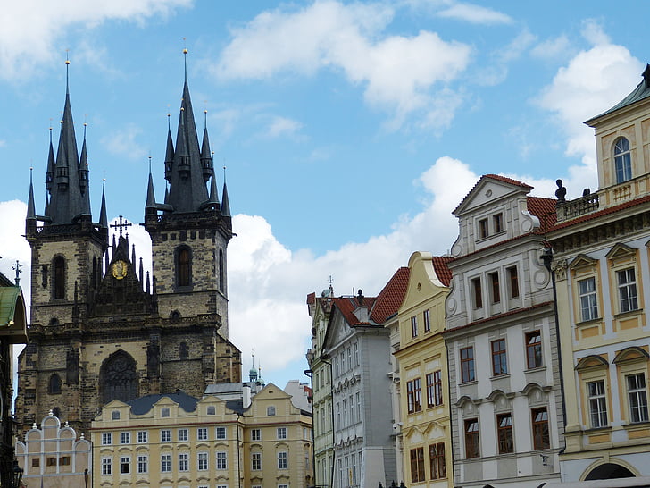 Prague, Vecrīgā, pilsēta, Čehija, kapitāls, telpa, baznīca