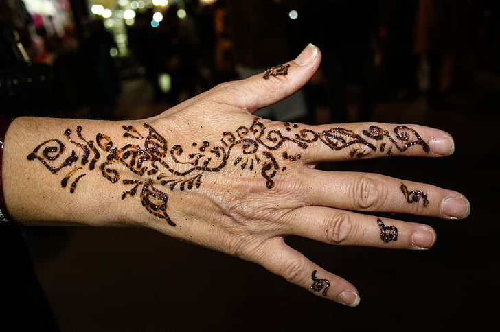 käsi, tätoveering, Henna