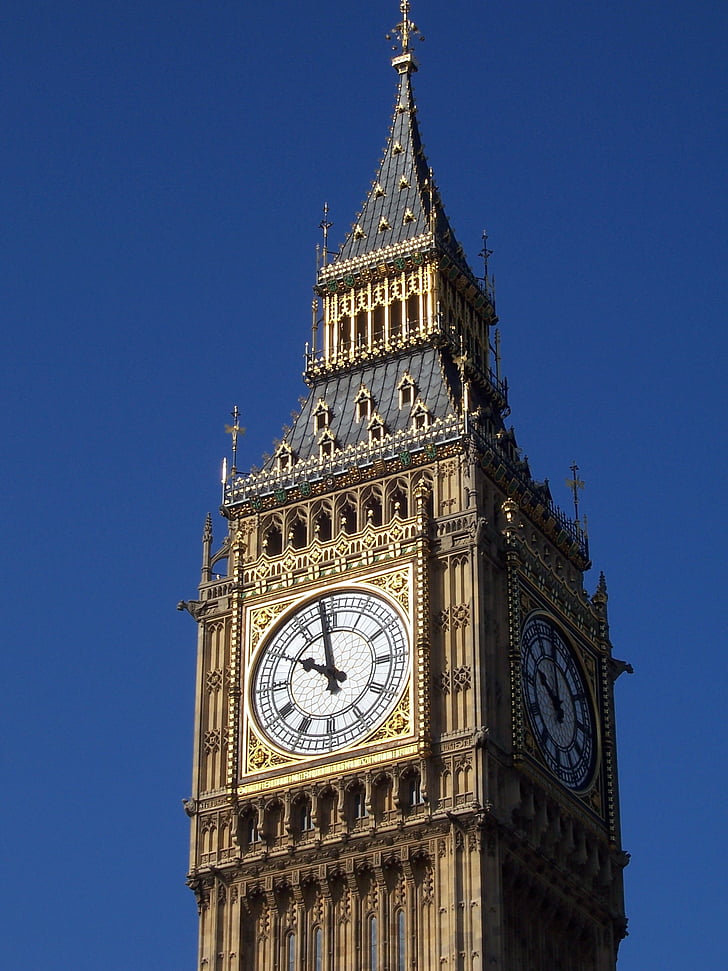 big ben, Detailní záběr, orientační bod, Londýn, Anglie, hodiny, Westminster