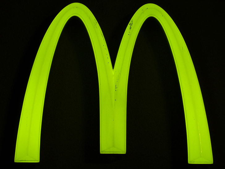 sköld, reklam skylt, neonskylt, reklam, McDonalds, Neon grön, grön