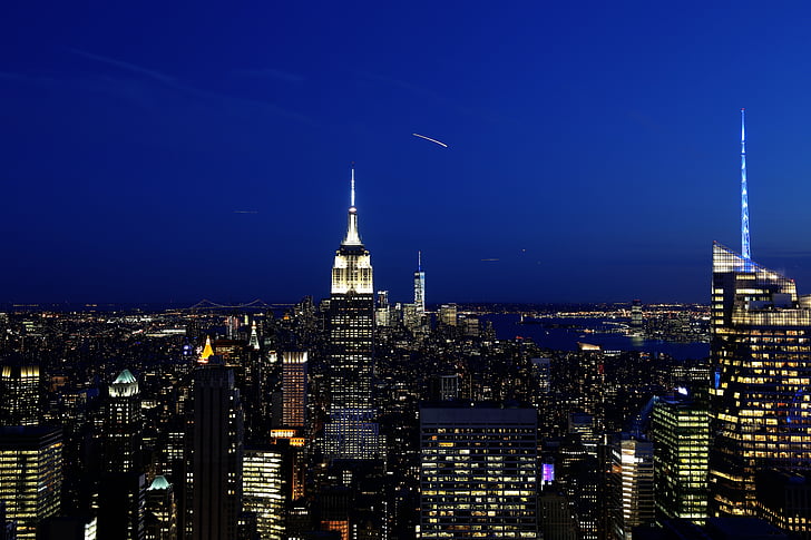 new york, staden, skyskrapa, USA, byggnader, NYC, arkitektur