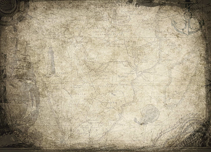 latar belakang, peta harta karun, peta, Temukan, petualangan, lama, kuno