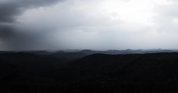 雲, 暗い, 山の範囲, 山, 自然, 空, パブリック ドメインの画像