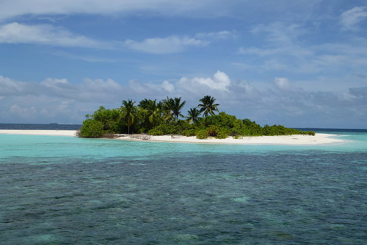 Maldiverna, ön, stranden, havet, naturen, tropiskt klimat, Sand