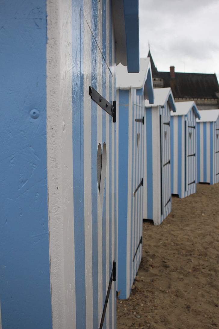 вратата, плаж, синьо, тоалетна, Dom