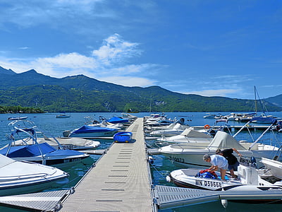 bådene, søen, Pier, port, forankring, fritid ferie, sommer
