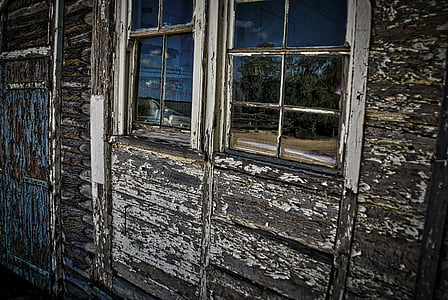 fenêtre de, en lambeaux, peeling, peinture, Rustic, Weathered, âgés de
