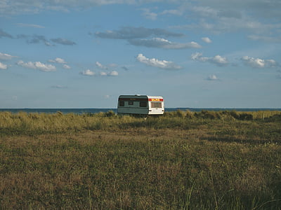 campingvogn, Ocean, Beach, rejse, sommer, ferie, havet