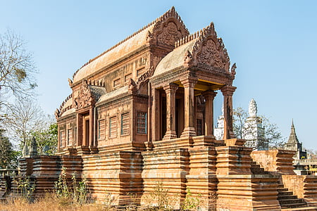 Camboya, Kampong cham, Khmer, tumba, edificio, arte, arquitectura