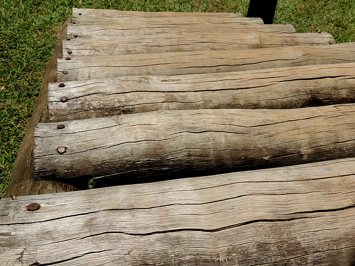 fusta, troncs, escales de troncs, tronc