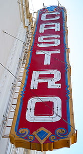 kazalište, Castro, Stari, znak, san francisco, Sjedinjene Američke Države