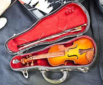 violin, gamle, instrument, streng, musikalske, musik, træ - materiale