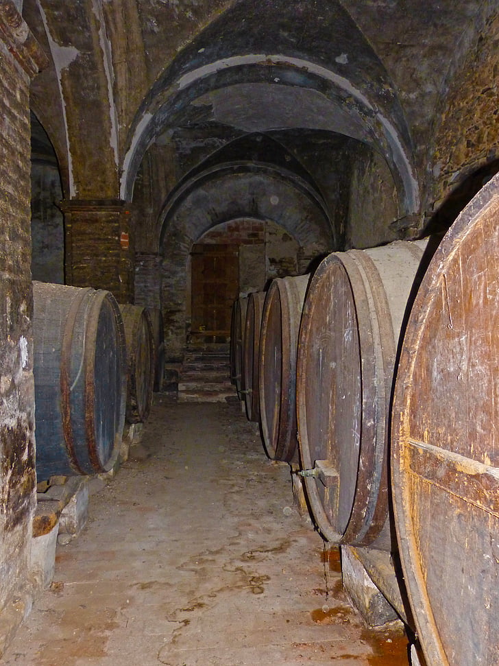 winery, casks, arcades, old, abandoned