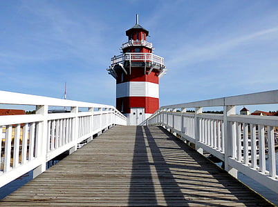 Lighthouse, adgang, Bridge, Rheinsberg, Marina, havet